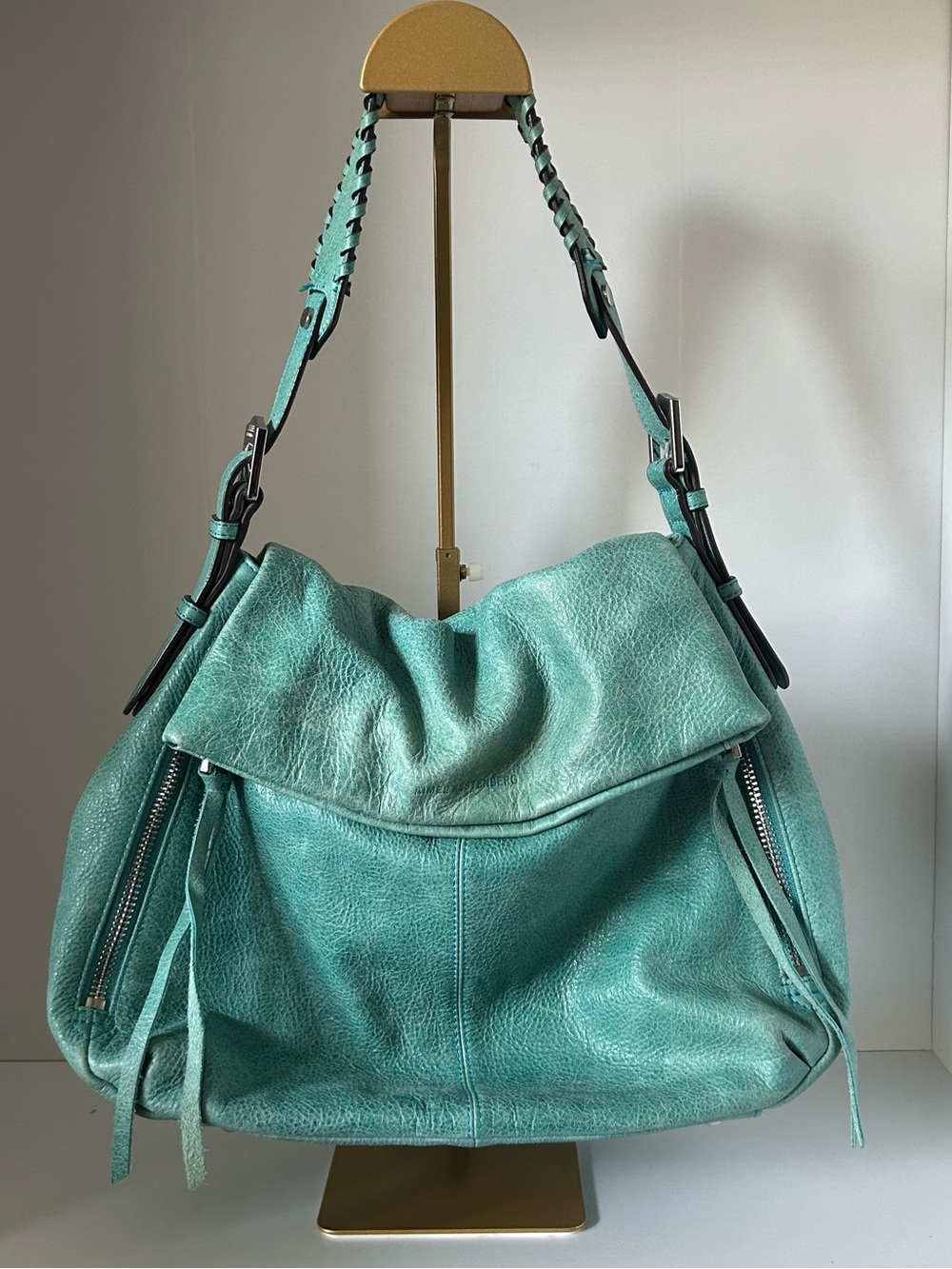 Aimee Kestenberg Teal Leather Shoulder Bag